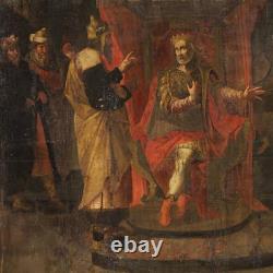 Ancient Italian canvas tableau biblical scene oil painting 17th century art