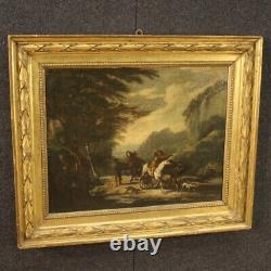 Ancient Landscape Painting Oil On Canvas Painting With 700 18th Century Frame