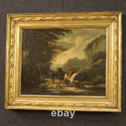 Ancient Landscape Painting Oil On Canvas Painting With 700 18th Century Frame