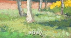 Ancient Landscape Table Oil Painting on Canvas Tree in Bloom