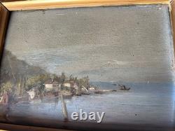 Ancient Landscape of Lake Geneva, oil on panel