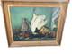Ancient Large Still Life Hunting Scene Oil Painting On Canvas Signed