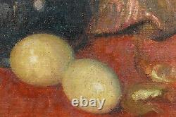 Ancient Oil On Canvas Depicting A Still Life With Eggs Signed Herfeld