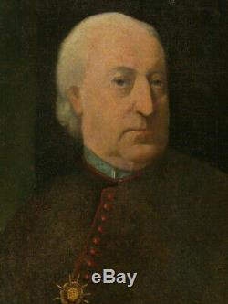 Ancient Oil On Canvas Eighteen Pope Benedict XIV Prelat Religious Church Portrait