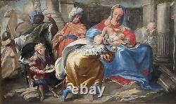 Ancient Oil Painting Epoch 17th, The Adoration Of The Magi