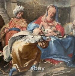 Ancient Oil Painting Epoch 17th, The Adoration Of The Magi