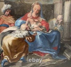 Ancient Oil Painting Epoch 17th, The Adoration Of The Magi