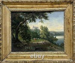 Ancient Oil Painting, Italian Landscape