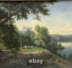 Ancient Oil Painting, Italian Landscape