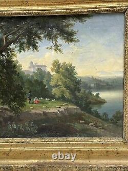 Ancient Oil Painting, Italian Landscape