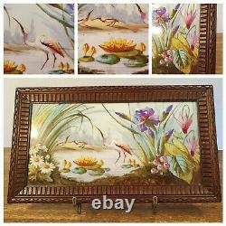 Ancient Oil Painting On Art Nouveau Porcelain Plate