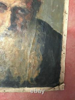 Ancient Oil Painting On Canvas Clety (xixe-s) Portrait