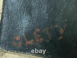 Ancient Oil Painting On Canvas Clety (xixe-s) Portrait