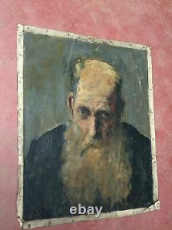 Ancient Oil Painting On Canvas Clety (xixe-s) Portrait