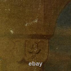 Ancient Oil Painting On Canvas From 1870 Jesus Christ Appears 59x53 CM