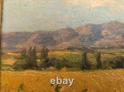 Ancient Oil Painting On Canvas Landscape Of Provence The Ventoux Joseph Garibaldi