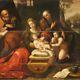 Ancient Oil Painting On Sign Religious Table Sainte Famille 600