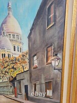 Ancient Oil Painting on Canvas Depicting Lepic Street