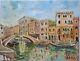 Ancient Oil Painting On Canvas Venice Signed S. Sedrac Franco-armenian 1950s