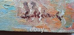 Ancient Oil Painting on Canvas Venice Signed S. SEDRAC Franco-Armenian 1950s