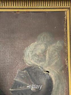 Ancient Oil Painting on Canvas to Restore