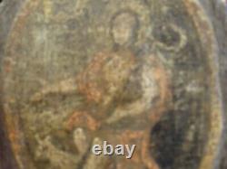 Ancient Oil on Canvas Tableau Biblical Scene from the 16th or 17th Century