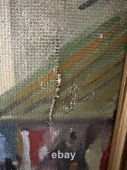 Ancient Orientalist Painting - Oil on Canvas Signed Dated Slightly Visible to Identify
