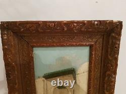 Ancient Orientalist Wood Painting Early XX Century Monogrammed To Be Deciphered