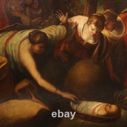 Ancient Painting Biblical Scene Moses Saved from the Waters'600 Oil