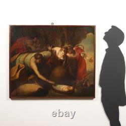 Ancient Painting Biblical Scene Moses Saved from the Waters'600 Oil