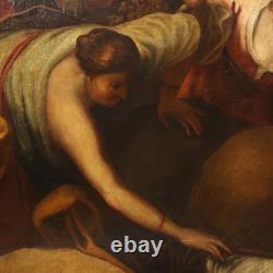 Ancient Painting Biblical Scene Moses Saved from the Waters'600 Oil