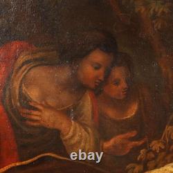Ancient Painting Biblical Scene Moses Saved from the Waters'600 Oil