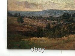Ancient Painting By H. Havet, Oil On Canvas, Landscape, Late 19th Century