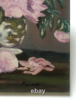 Ancient Painting By Paul Permeke, Bouquet De Fleurs, Oil On Canvas, 20th Century