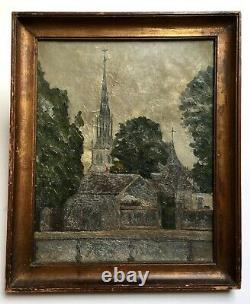 Ancient Painting, Church Of Conche, Oil On Framed Canvas, Painting, Early 20th Century