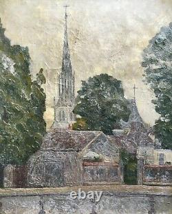 Ancient Painting, Church Of Conche, Oil On Framed Canvas, Painting, Early 20th Century