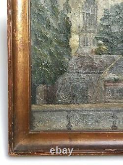 Ancient Painting, Church Of Conche, Oil On Framed Canvas, Painting, Early 20th Century