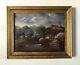 Ancient Painting Framed, Mountain Landscape, Oil On Canvas, Painting, 19th