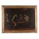 Ancient Painting Genre Scene Oil On Canvas From The 18th Century Original