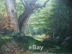 Ancient Painting Hst Oil On Canvas Signed French Barbizon 1878 Antique