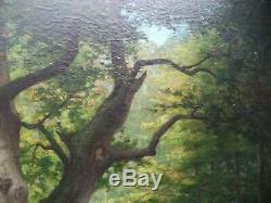 Ancient Painting Hst Oil On Canvas Signed French Barbizon 1878 Antique