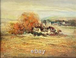 Ancient Painting Jacques Sokol Landscape Oil on Canvas Original Authentic Signed