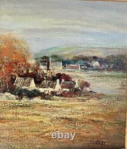 Ancient Painting Jacques Sokol Landscape Oil on Canvas Original Authentic Signed