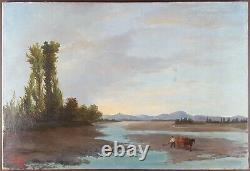 Ancient Painting Landscape At Twilight Painting Oil Canvas Antique Oil Painting
