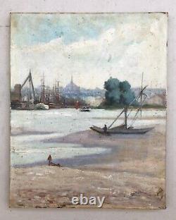 Ancient Painting, Mabon Island In Nantes, Oil On Canvas, Painting, Early 20th Century