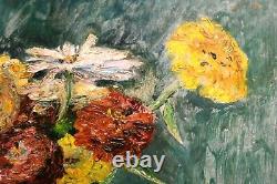 Ancient Painting Nature Dead To Flowers French School Beginning Xxth