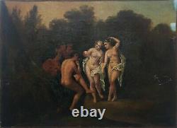 Ancient Painting, Oil On Canvas, Bacchantes Scene, 19th Or Before