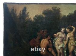 Ancient Painting, Oil On Canvas, Bacchantes Scene, 19th Or Before