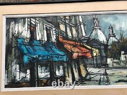 Ancient Painting Oil On Canvas Montmartre Signed In The Taste Of Buffet 20th