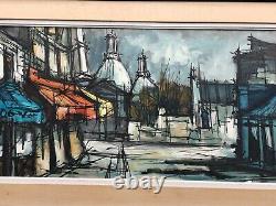 Ancient Painting Oil On Canvas Montmartre Signed In The Taste Of Buffet 20th